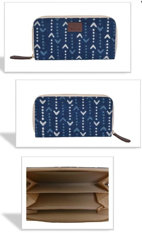 Ladies Cotton Indigo Wallet