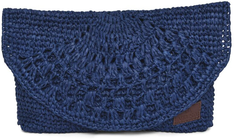 Raffia Blue Clutch