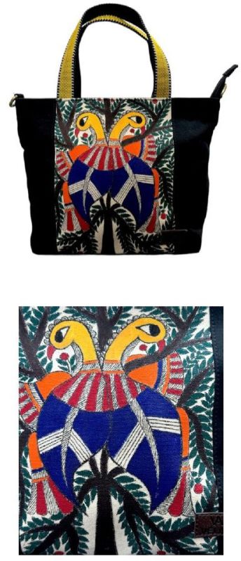 Recycled Canvas Madhubani Handbag