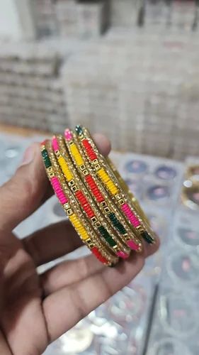 2.6 Inch Multicolor Glass Bangles Set