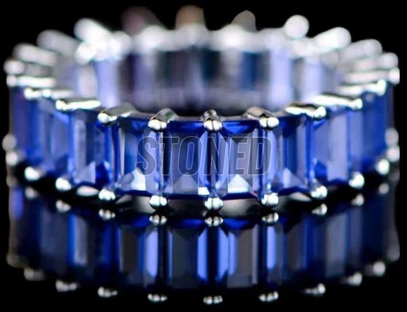 Ladies Tanzanite Octagon Eternity Sterling Silver 925 Ring