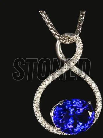 Silver Party Wear Tanzanite Pendant