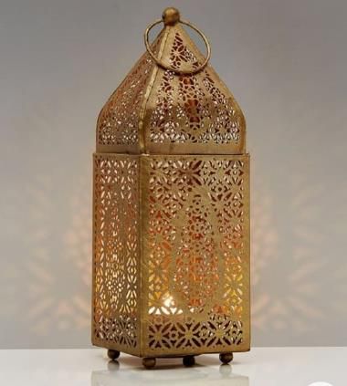 14X14X40 cm Golden Iron Hanging Lantern