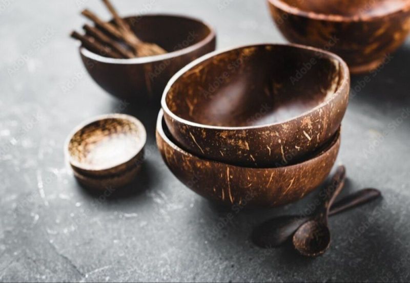 Natural Wood Coconut Shell  Bowl