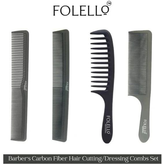 Carbon Fiber Hair Cutting Combs Set
