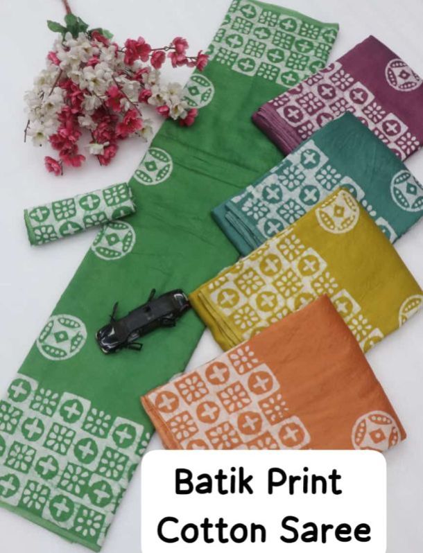 Batik Print Cotton Saree