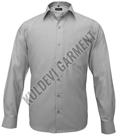 Mens Cotton Light Grey Men Full Sleeve Shirt