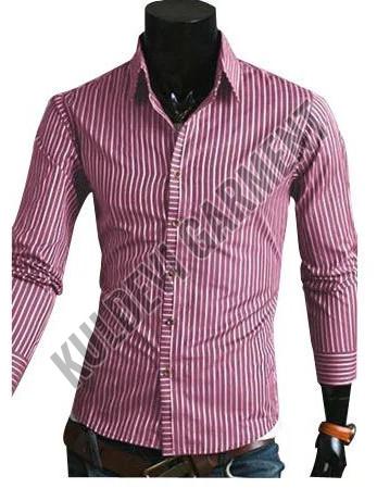 Mens Striped Full Sleeves Cotton Shirt