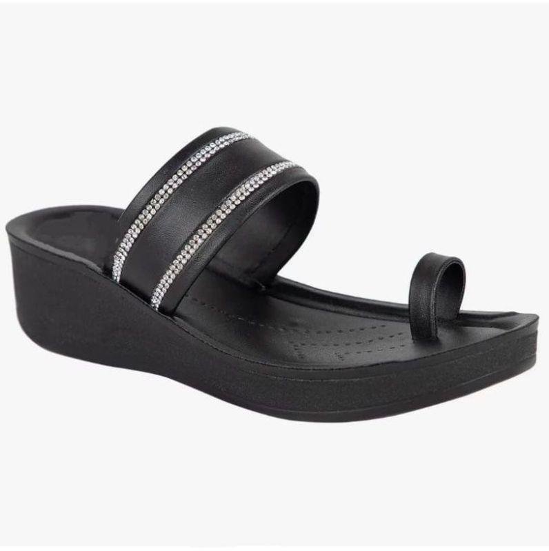 Ladies  Black Casual Wear Sandal