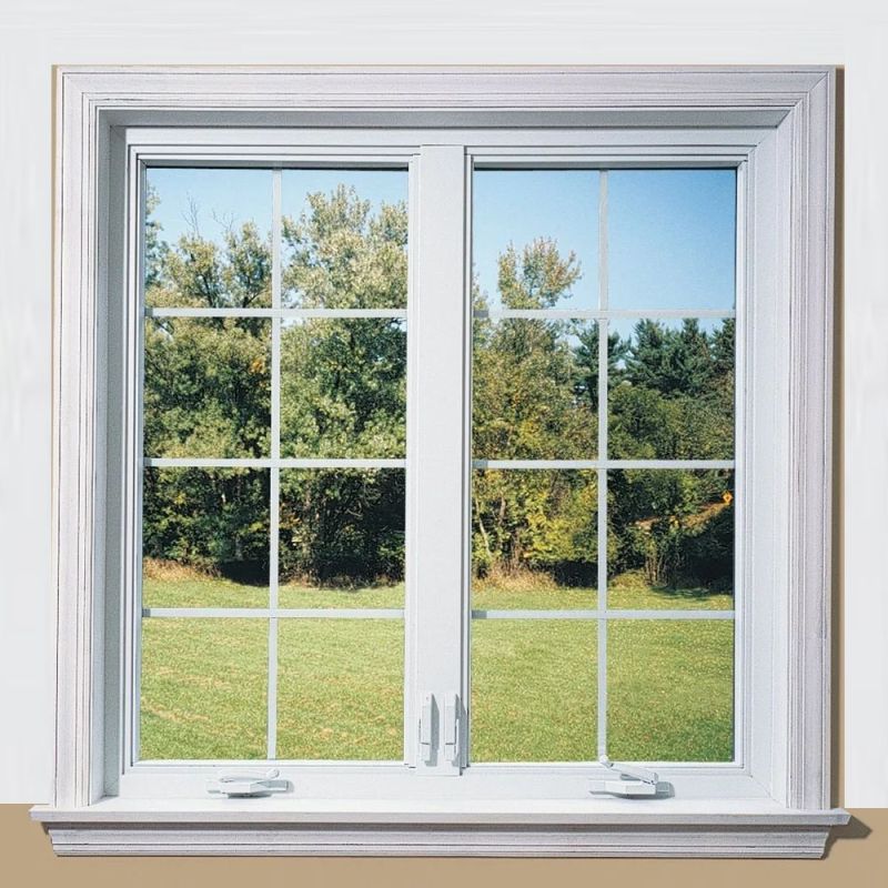 UPVC Double Door Casement Frosted Glass Window