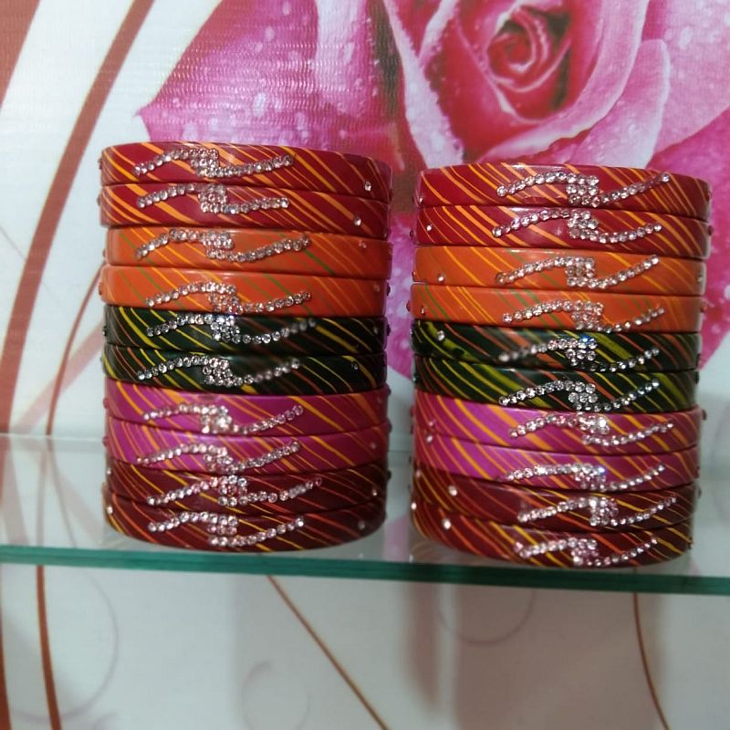 Multicolor Lahar Lac Bangle Set