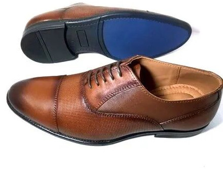 Mens Brown Formal Wear Lace Up Leather Shoes