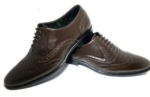 Mens Dark Brown Lace Up Leather Shoes