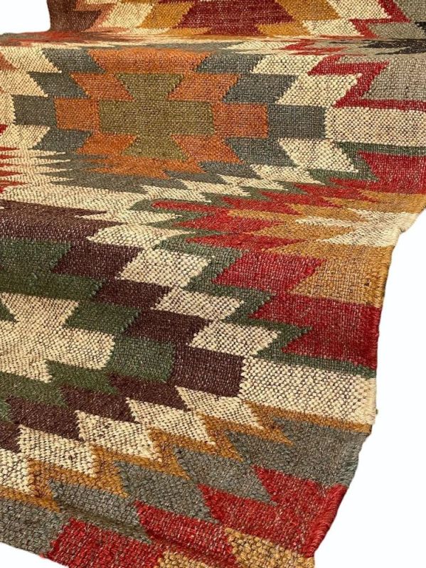 Printed Multicolor Hand Woven Handmade Runner Rug