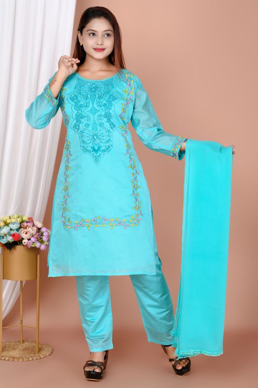 Ladies Turquoise Blue Pant Suit