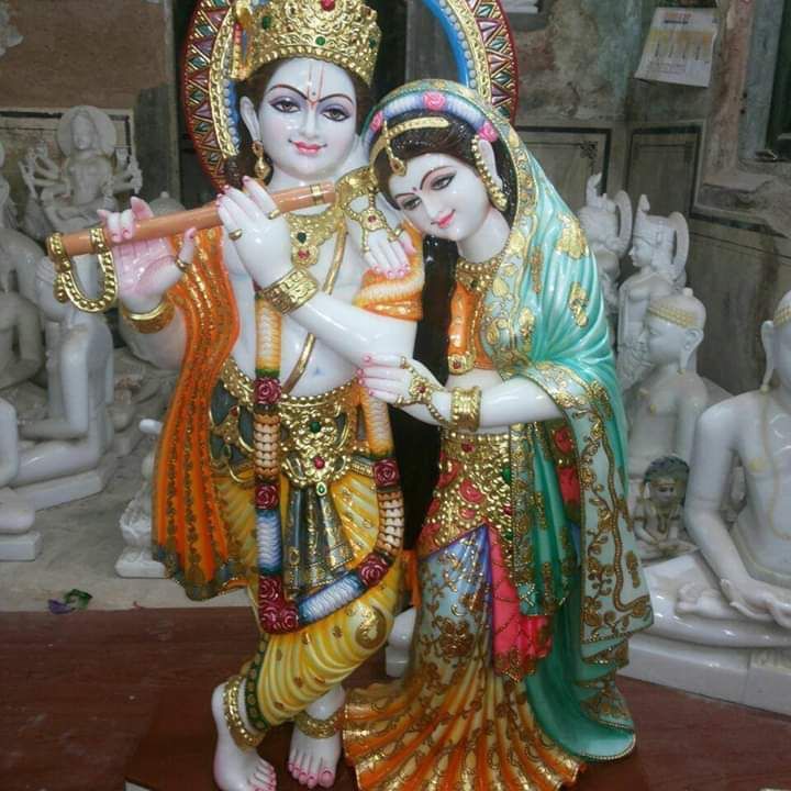 2 Feet Marble Radha Krishna Statue