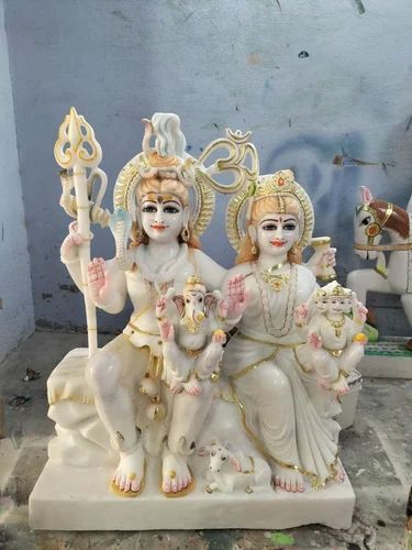 5 Feet Marble Gauri Shankar Statue