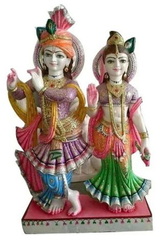 5 Feet Marble Radha Krishna Statue