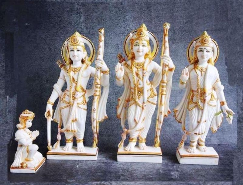 5 Feet Marble Ram Darbar Statue