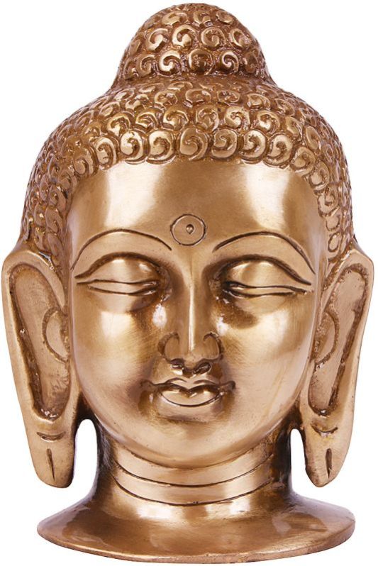 Brass Buddha Face Statue