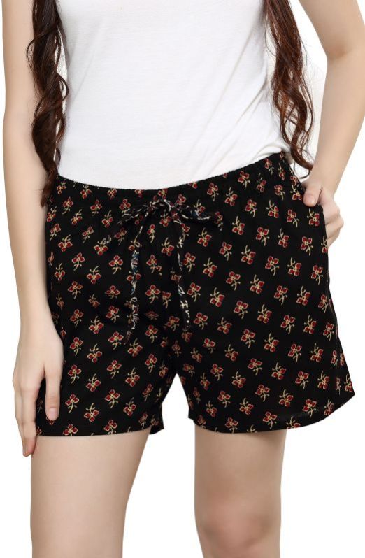 Ladies Cotton Printed Shorts