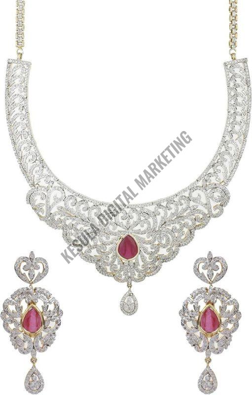 Artificial Diamond Necklace Set