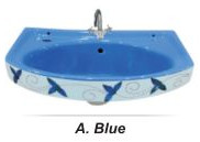 Blue Wall Hung Wash Basin