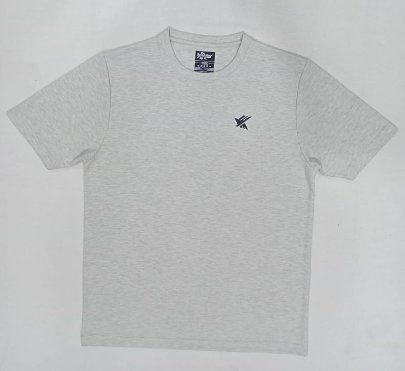 Mens Grey Plain Round Neck T Shirt