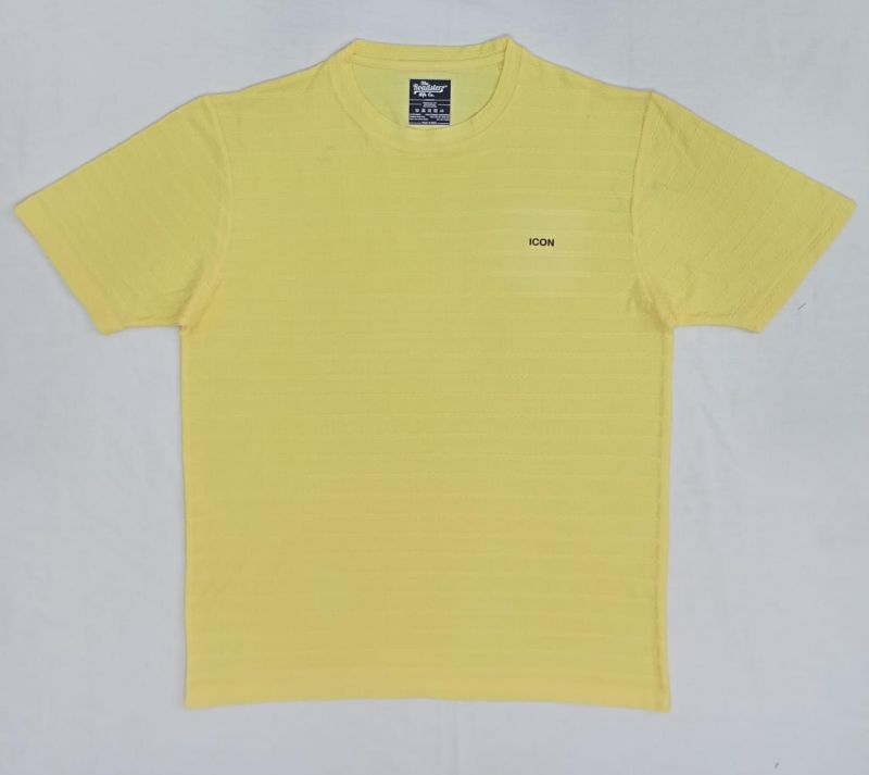 Mens Yellow Round Neck T Shirt