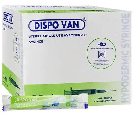 24G Dispovan Syringe 2.5ml With Needle