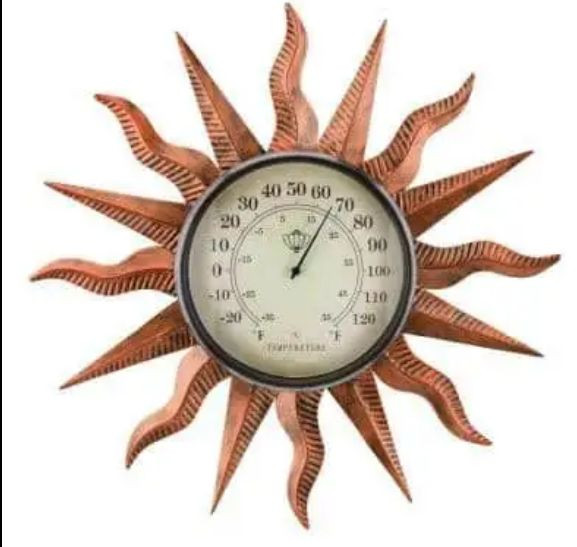 Sunburst Copper Wall Clock