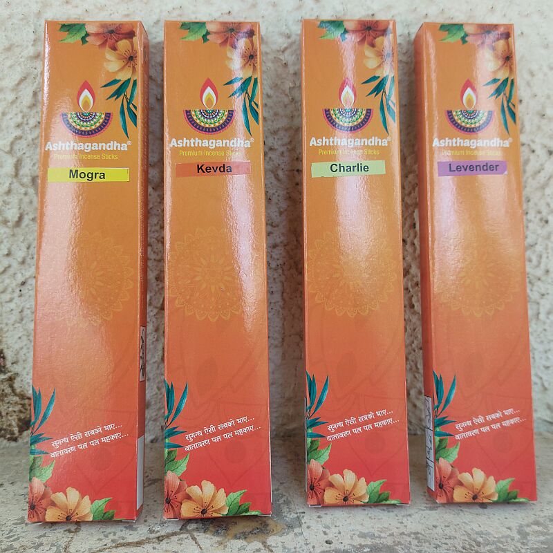 Mogra Kewda Charlie Lavender Ashthagandha Premium Incense Sticks Combo Pack