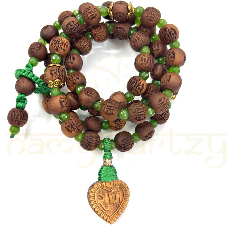 12mm Tiger Eye Tulsi Beads Mala