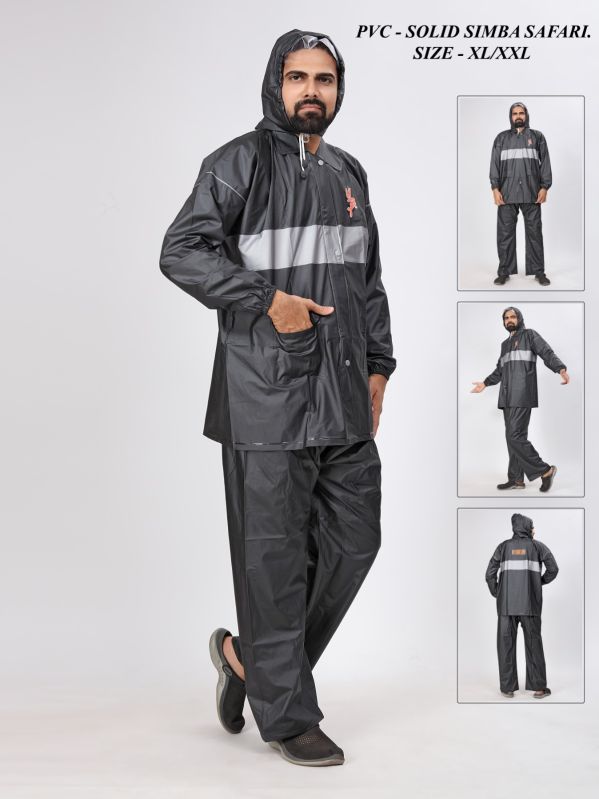 Mens Plain Heavy PVC Raincoat