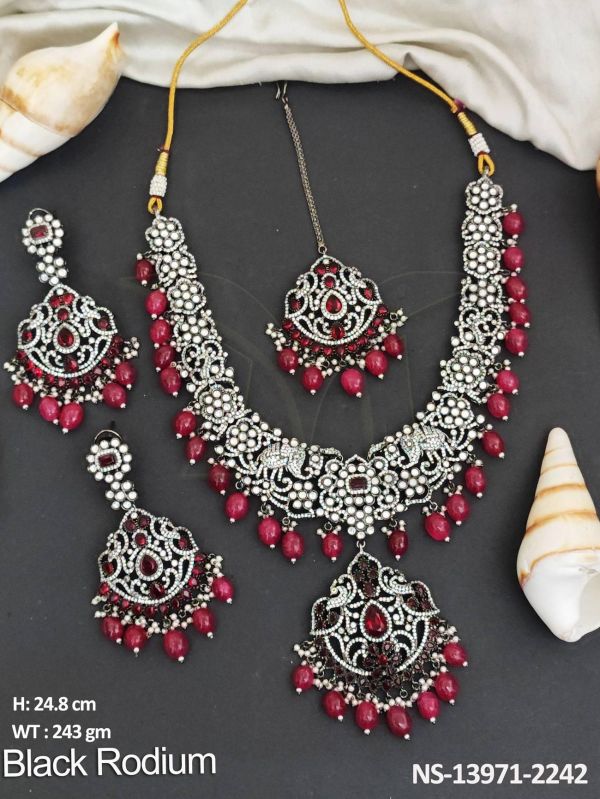 NS-13971-2242 American Diamond Necklace Set