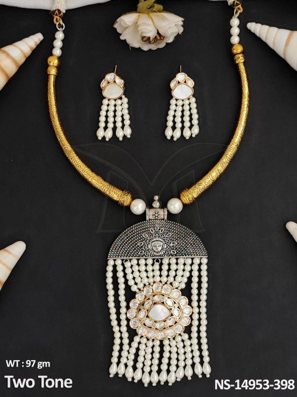NS-14953-398 Oxidised Silver Necklace Set