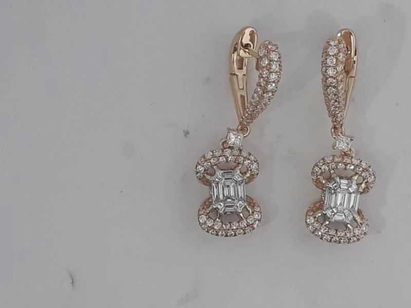 Ladies Precious Pie Cut Diamond Earrings
