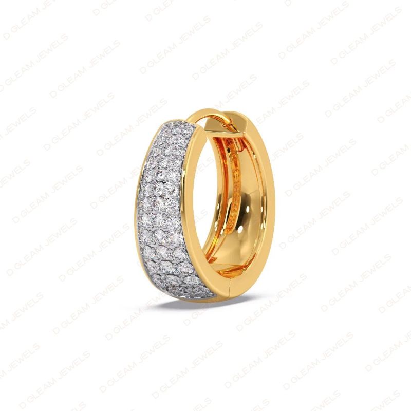Mens Round Diamond Earrings