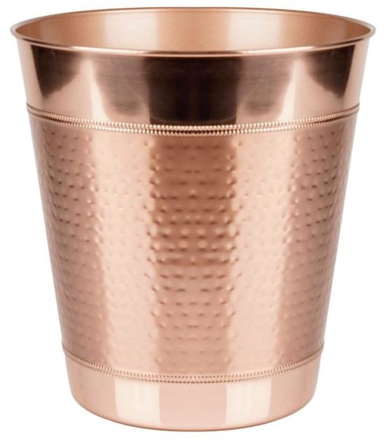 10X10 Inch Hammered Copper Storage Waste Bin