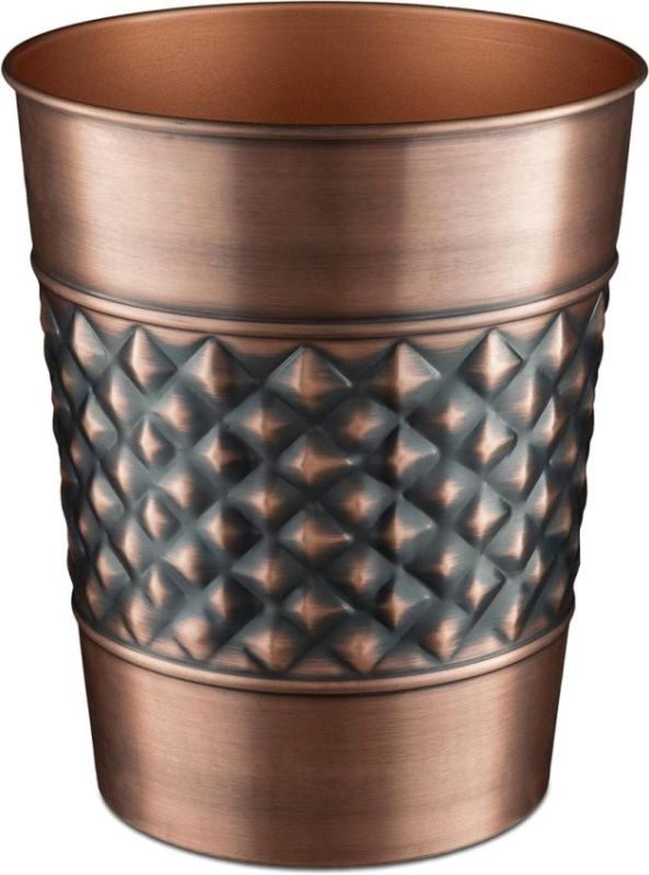 21.5X21.5 cm Designer Hammered Copper Storage Waste Bin