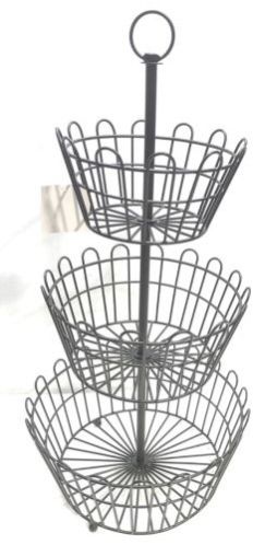 25.4X25.4 Cm 3 Tier Iron Wire Basket