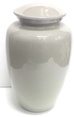 AI/AL.URN/24-25/05 Plain Cream Aluminum Urn