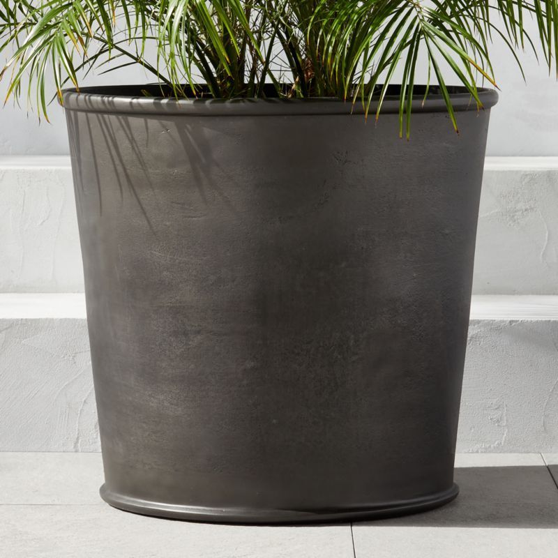 Black Round Aluminum Planter