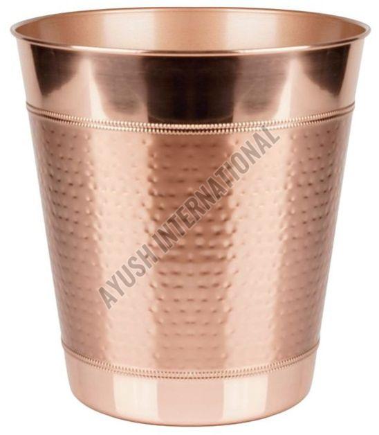 10X10 Inch Hammered Copper Storage Waste Bin