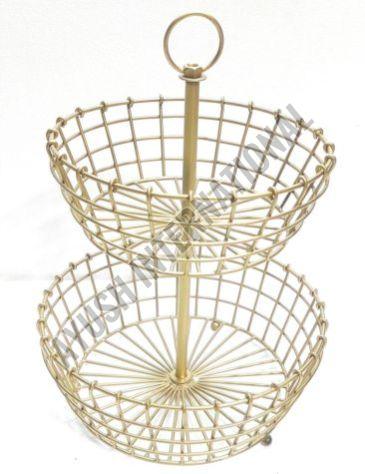 25.3X25.3 Cm 2 Tier Iron Wire Basket