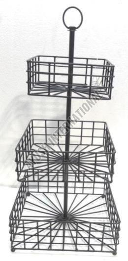 30.5X30.5 Cm 3 Tier Iron Wire Basket