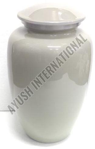 AI/AL.URN/24-25/05 Plain Cream Aluminum Urn