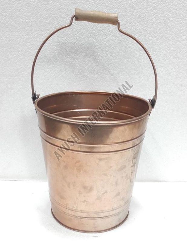 Copper Finish Bucket Type Iron Waste Bin
