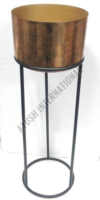 Iron Round Indoor Planter with Stand