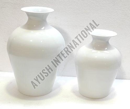 Plain White Decorative Iron Flower Vase
